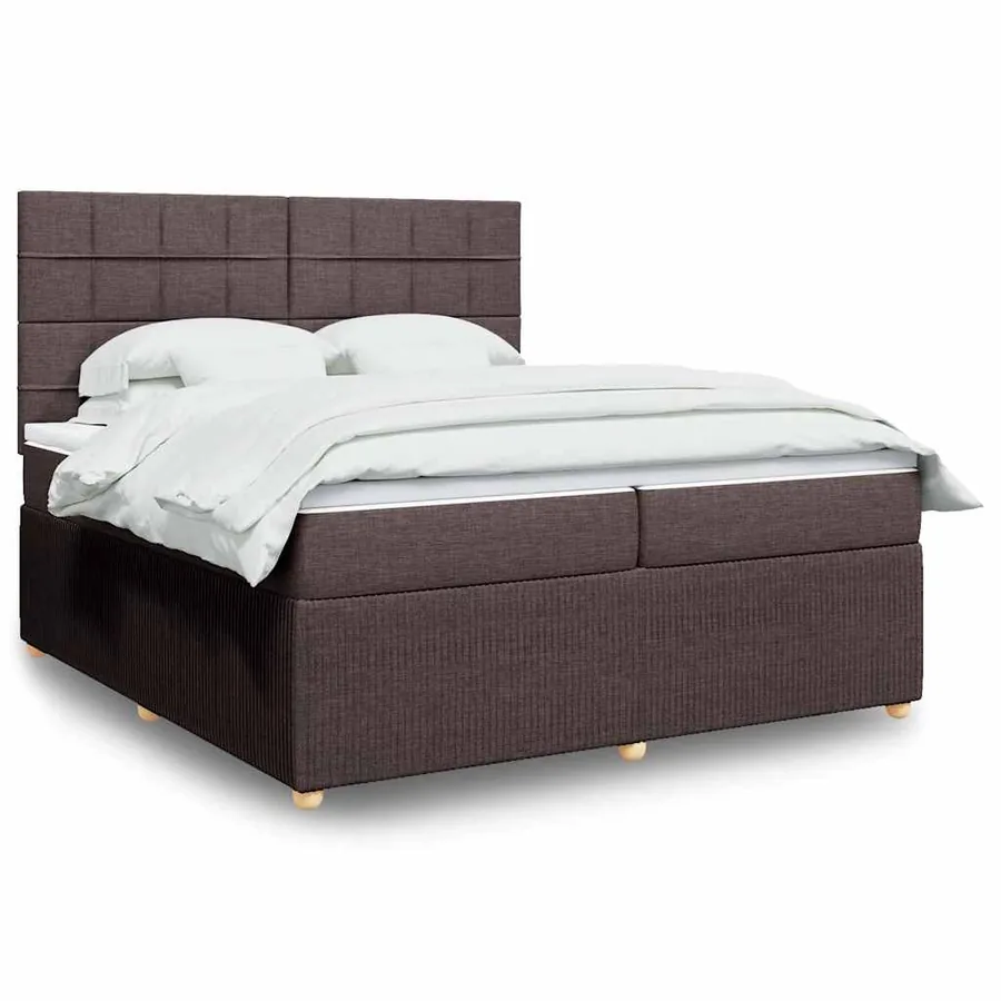 Sommier à lattes de lit avec matelas Marron foncé 200x200 cm