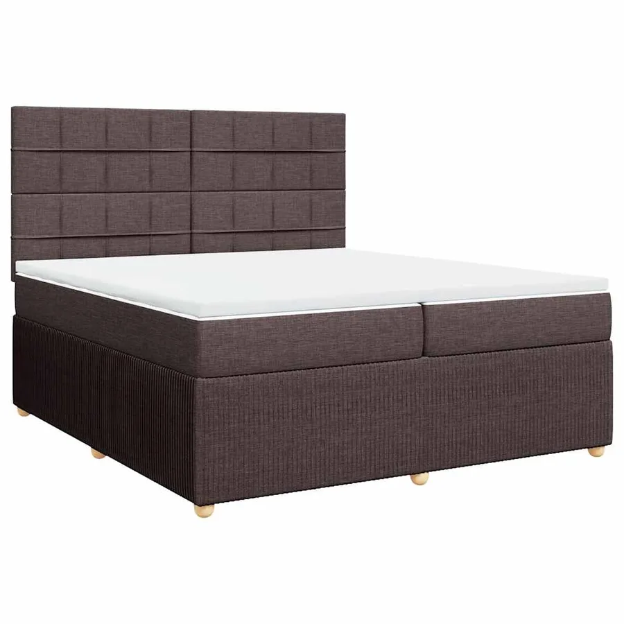 Sommier à lattes de lit avec matelas Marron foncé 200x200 cm - 2