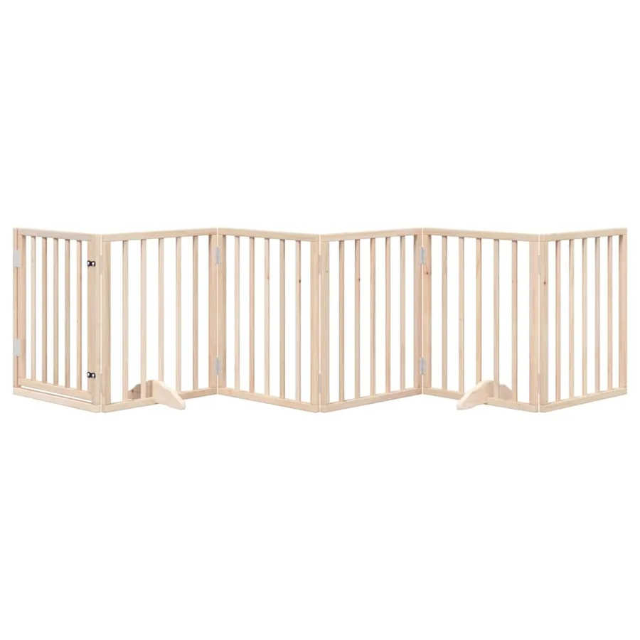Barrière pour chien avec porte pliable 6 panneaux 300 cm Bois de peuplier - 3