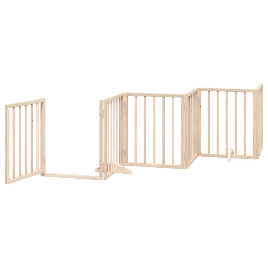 Barrière pour chien avec porte pliable 6 panneaux 300 cm Bois de peuplier - 4