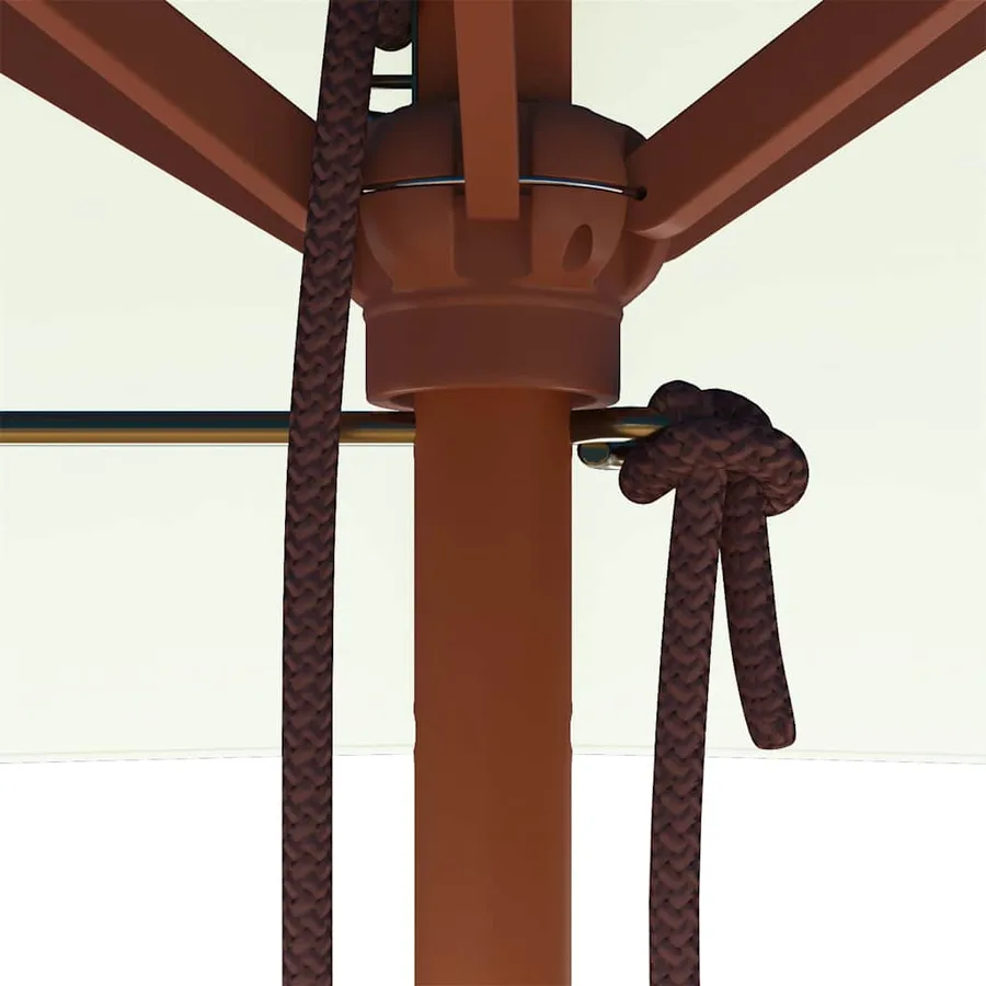 Parasol d'extérieur avec mât en bois 150x200 cm Sable - 9