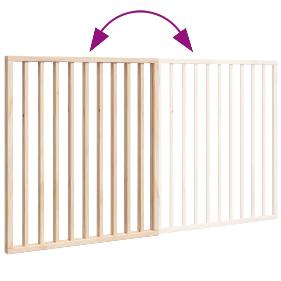 Barrière pour chien pliable à 2 panneaux 160 cm Bois de peuplier - 7