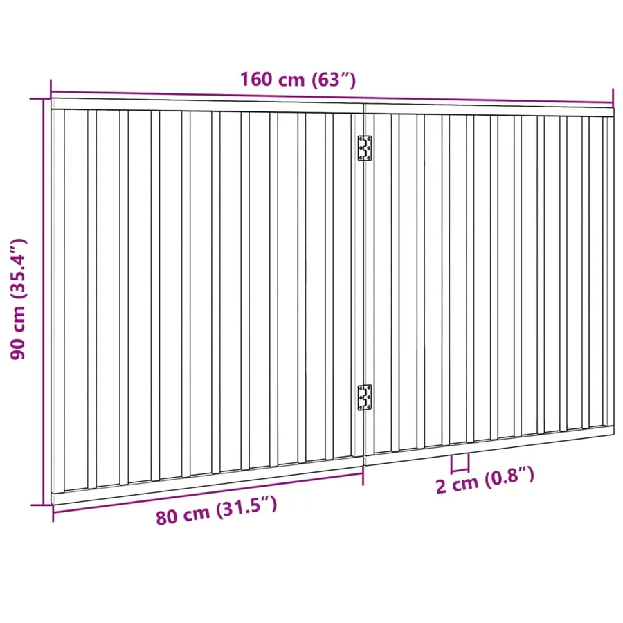 Barrière pour chien pliable à 2 panneaux 160 cm Bois de peuplier - 9