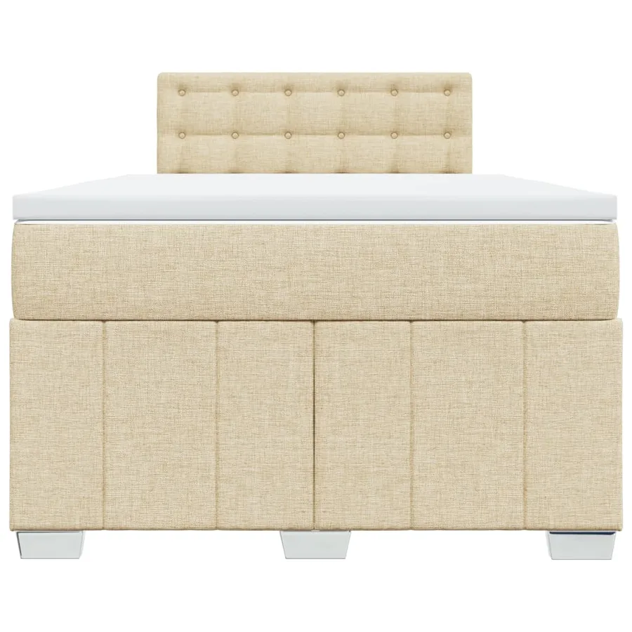 Sommier à lattes de lit avec matelas Crème 120x200 cm Tissu - 6