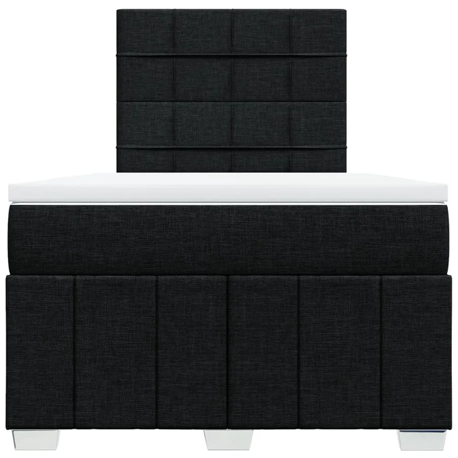Sommier à lattes de lit avec matelas Noir 120x200 cm Tissu - 4