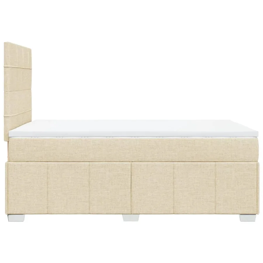 Sommier à lattes de lit avec matelas Crème 120x200 cm Tissu - 5