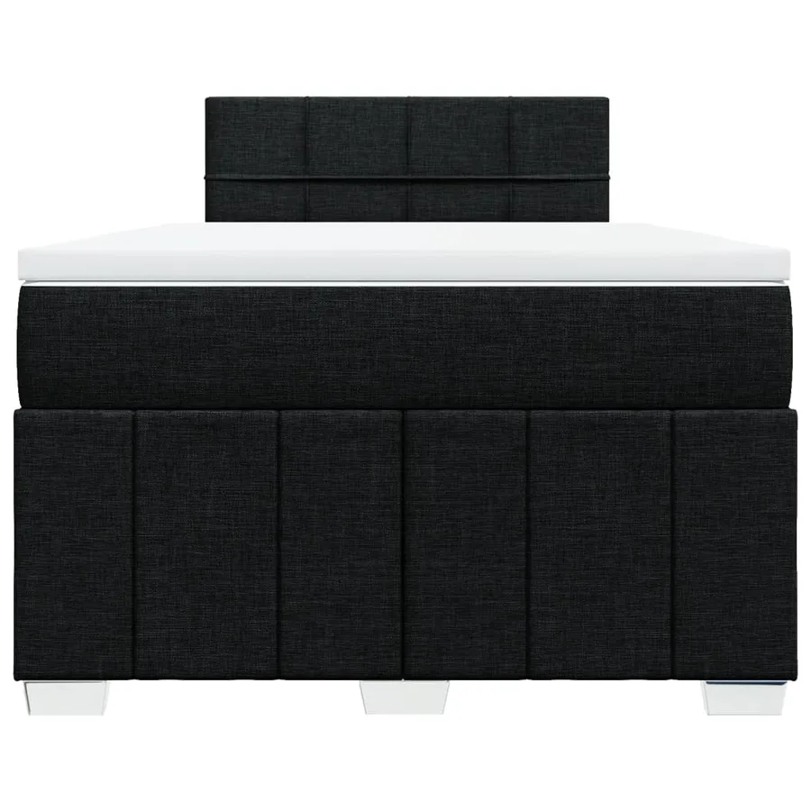 Sommier à lattes de lit avec matelas Noir 120x200 cm Tissu - 6
