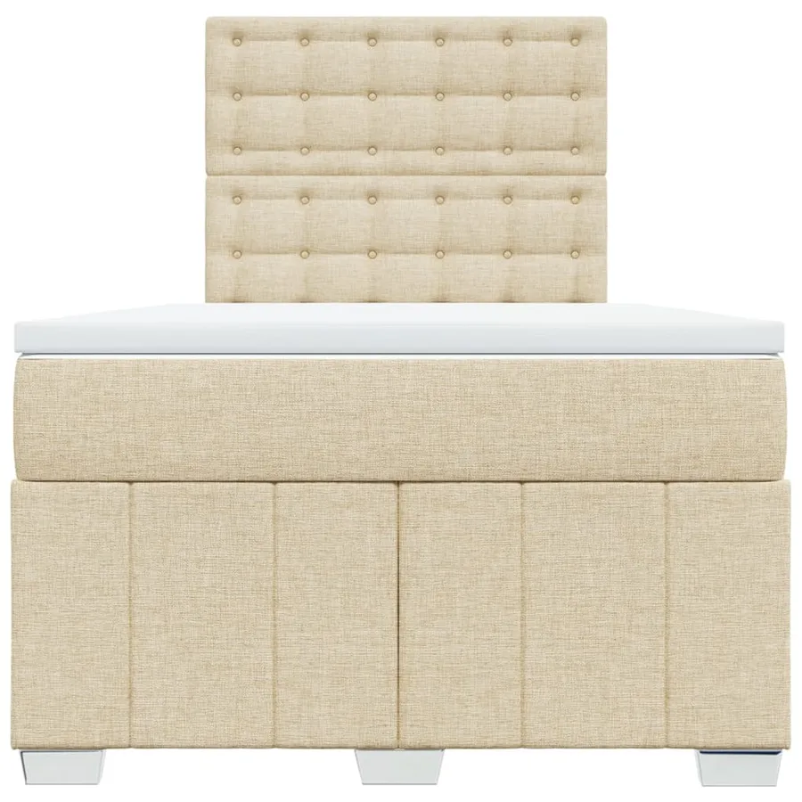 Sommier à lattes de lit avec matelas Crème 120x200 cm Tissu - 4