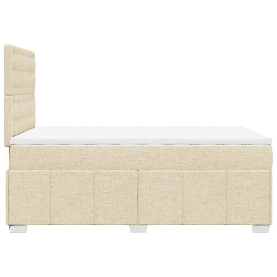Sommier à lattes de lit avec matelas Crème 120x200 cm Tissu - 5