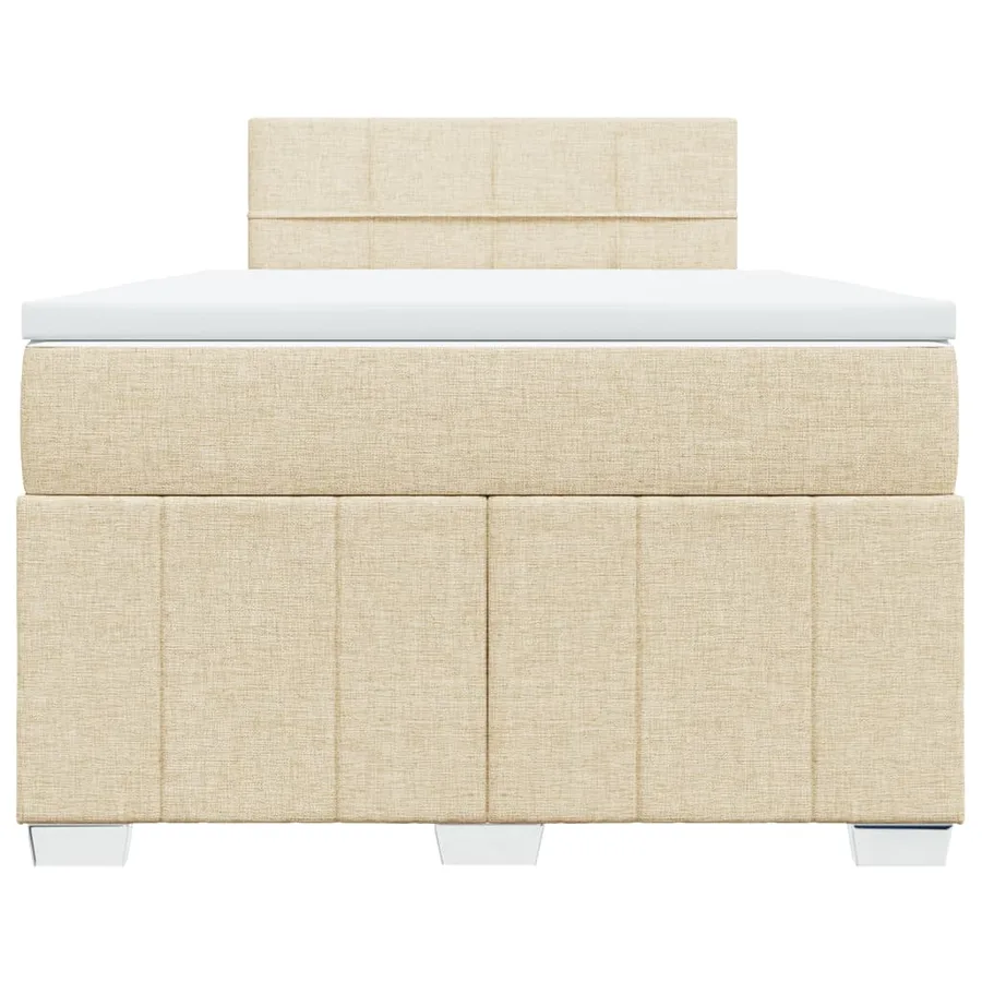 Sommier à lattes de lit avec matelas Crème 120x200 cm Tissu - 6
