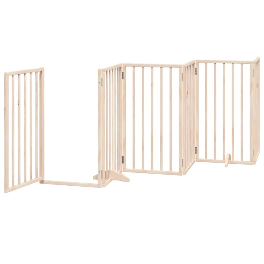 Barrière pour chien porte pliable 12 panneaux bois de peuplier - 5