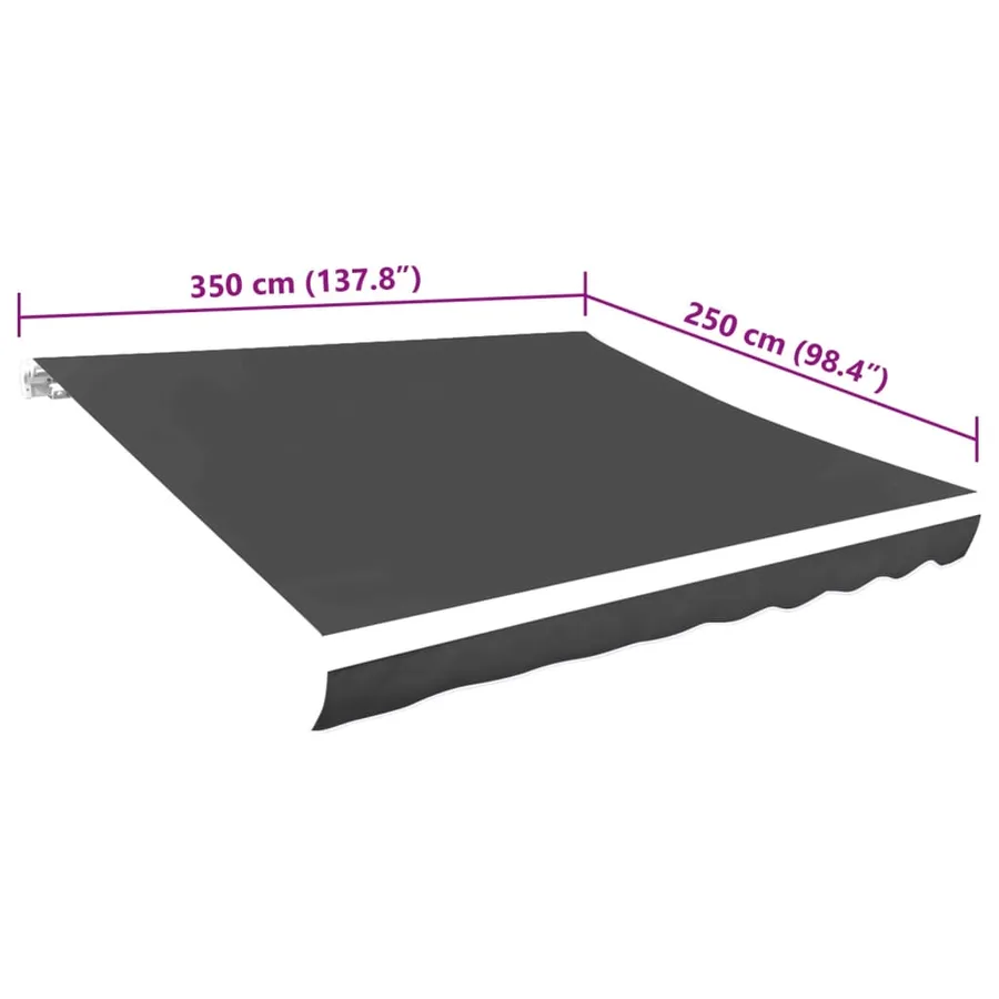 Tissu de remplacement pour auvent gris 3,5x2,5 m polyester - 5