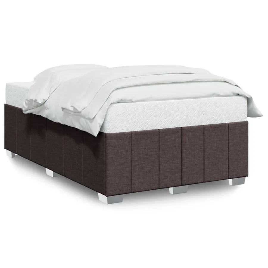 Cadre de lit sans matelas marron foncé 120x200 cm tissu - 2