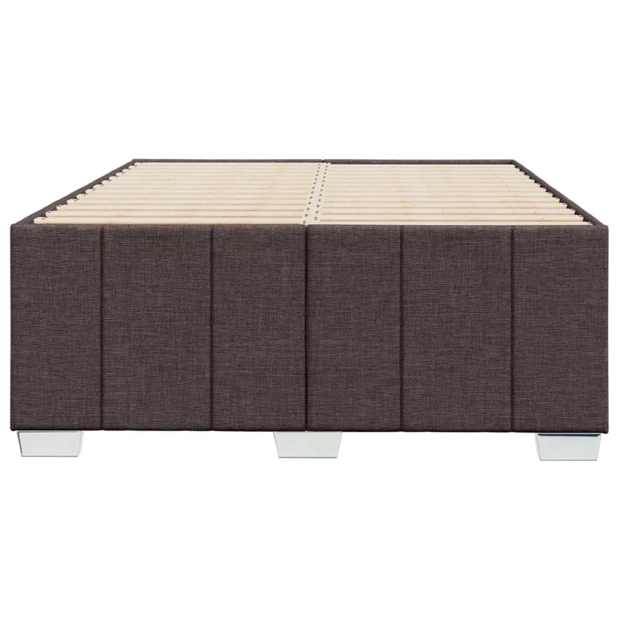 Cadre de lit sans matelas marron foncé 120x200 cm tissu - 4