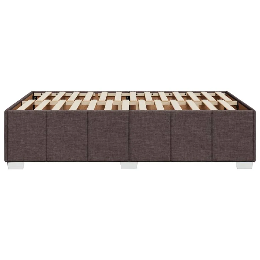 Cadre de lit sans matelas marron foncé 120x200 cm tissu - 5