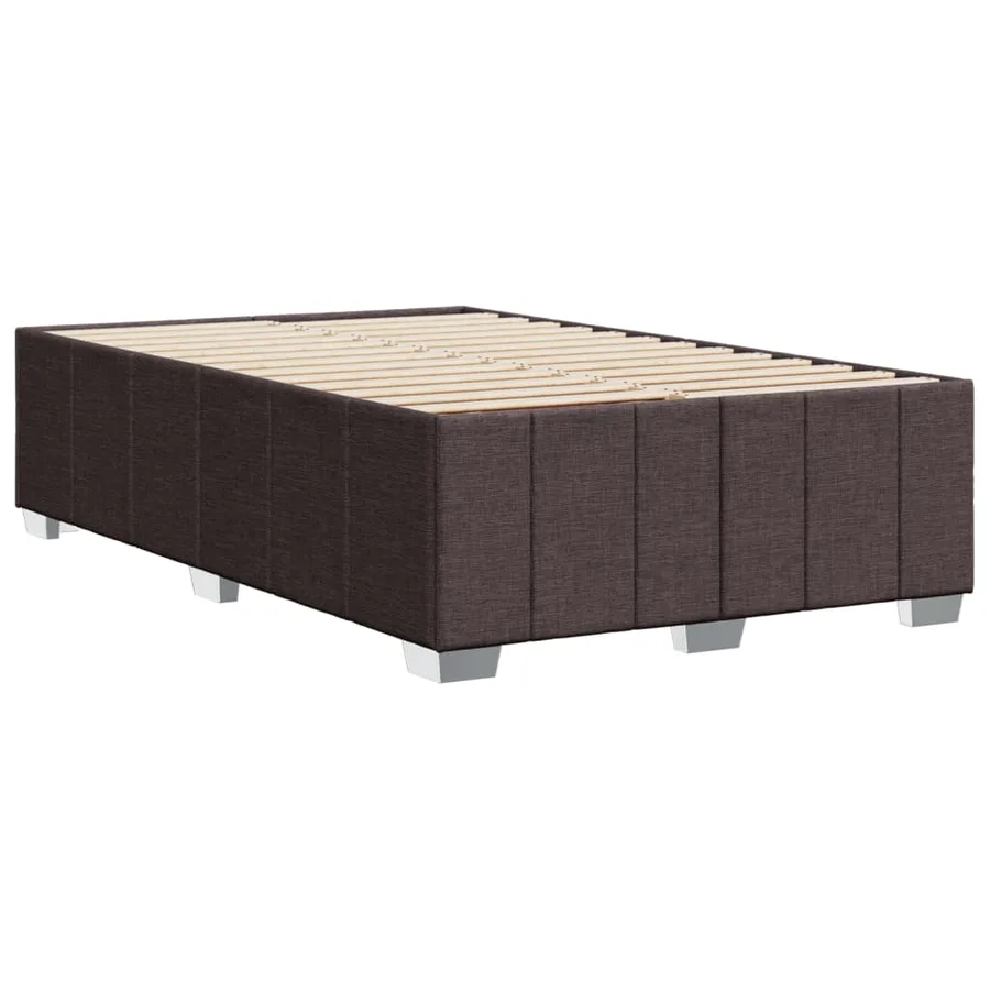 Cadre de lit sans matelas marron foncé 120x200 cm tissu - 6