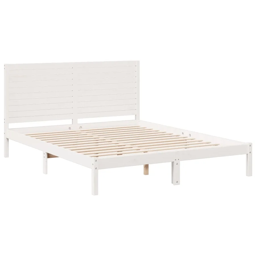 Cadre de lit extra long sans matelas 160x220 cm bois massif - 3