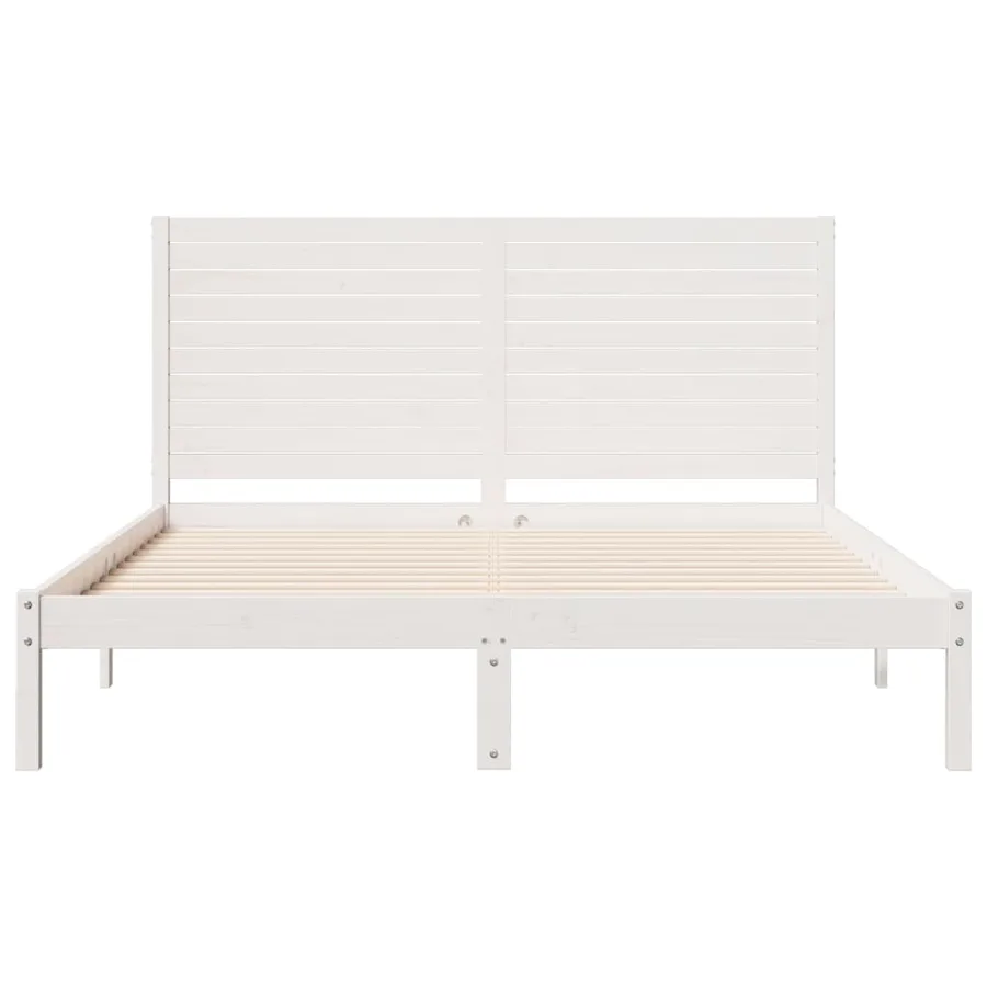 Cadre de lit extra long sans matelas 160x220 cm bois massif - 4