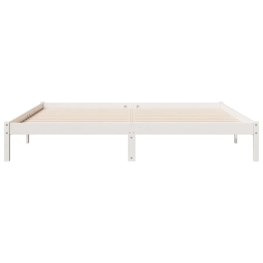 Cadre de lit extra long sans matelas 180x220 cm bois massif pin - 4