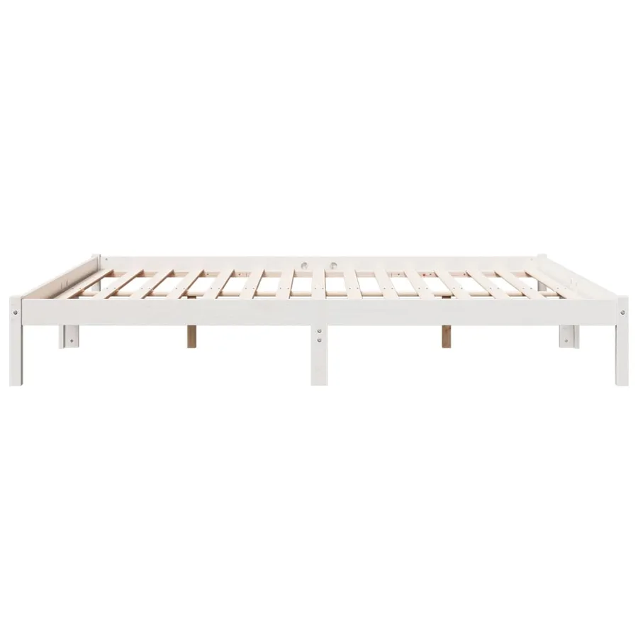 Cadre de lit extra long sans matelas 180x220 cm bois massif pin - 5