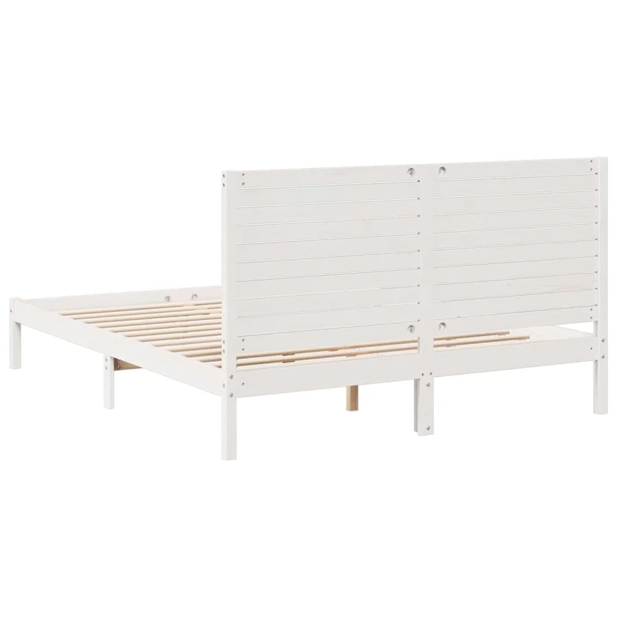 Cadre de lit extra long sans matelas 160x210 cm bois massif - 6