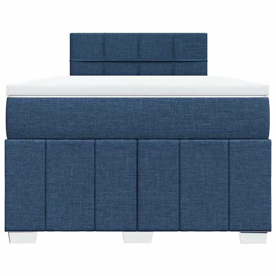 Sommier à lattes de lit avec matelas Bleu 120x200 cm Tissu - 4