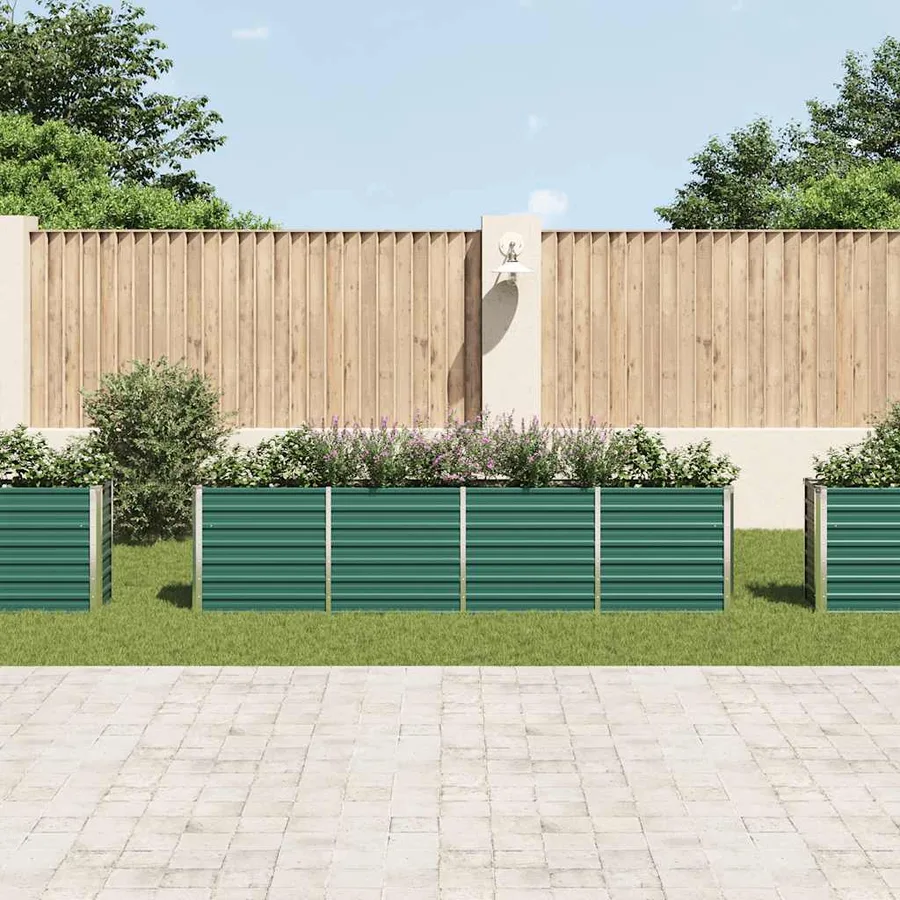Planter 320x40x77 cm Galvanised Steel Green - 3