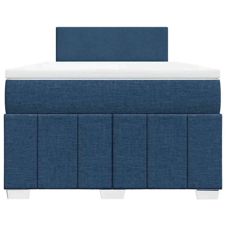 Sommier à lattes de lit avec matelas Bleu 120x200 cm Tissu - 4