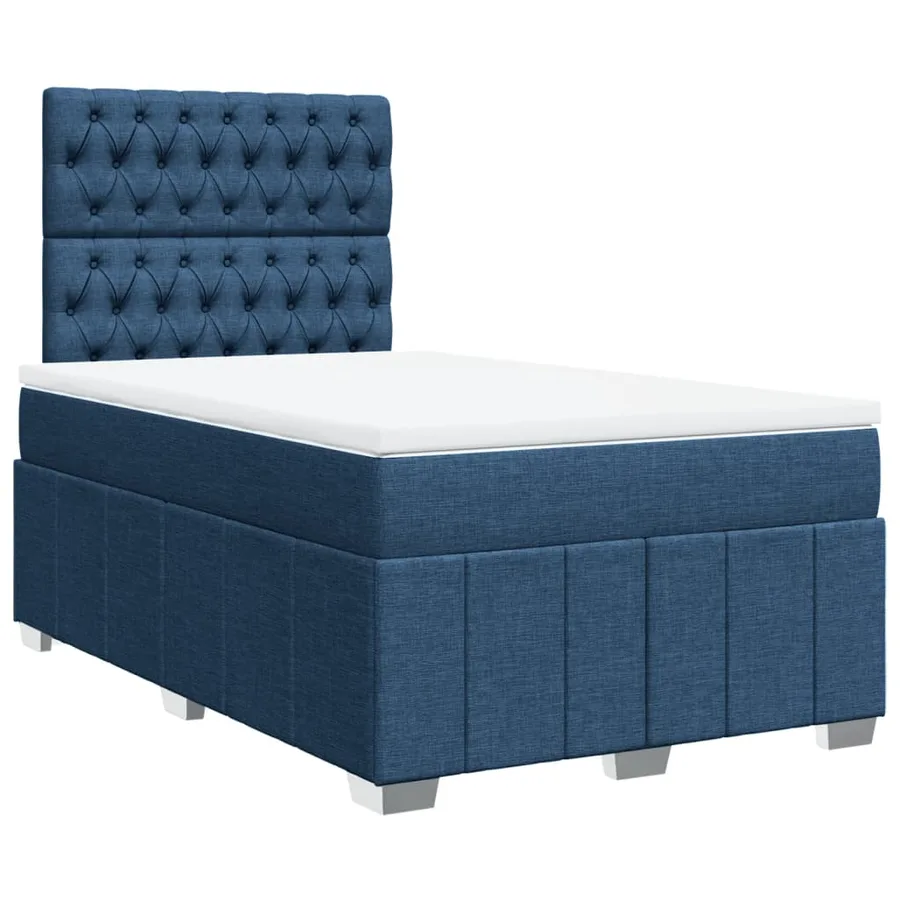 Sommier à lattes de lit avec matelas Bleu 120x200 cm Tissu - 3
