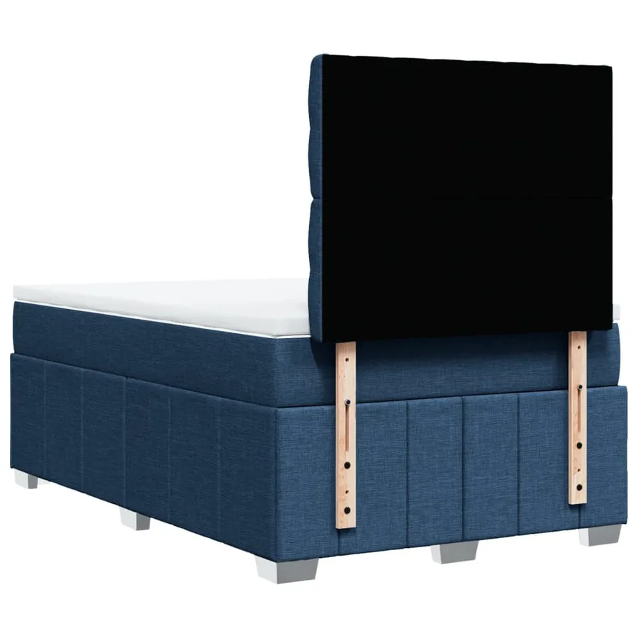 Sommier à lattes de lit avec matelas Bleu 120x200 cm Tissu - 8