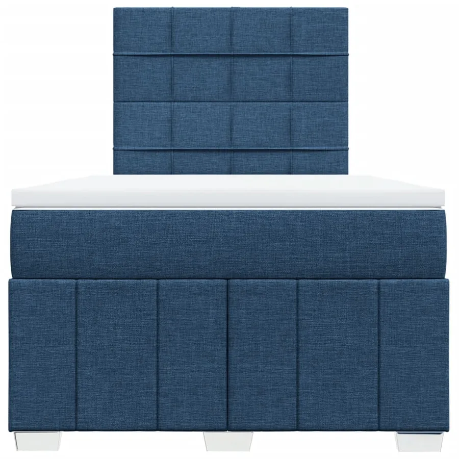 Sommier à lattes de lit avec matelas Bleu 120x200 cm Tissu - 6