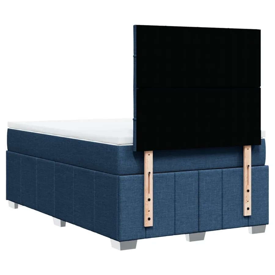 Sommier à lattes de lit avec matelas Bleu 120x200 cm Tissu - 8