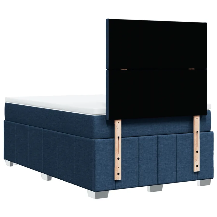 Sommier à lattes de lit avec matelas Bleu 120x200 cm Tissu - 8