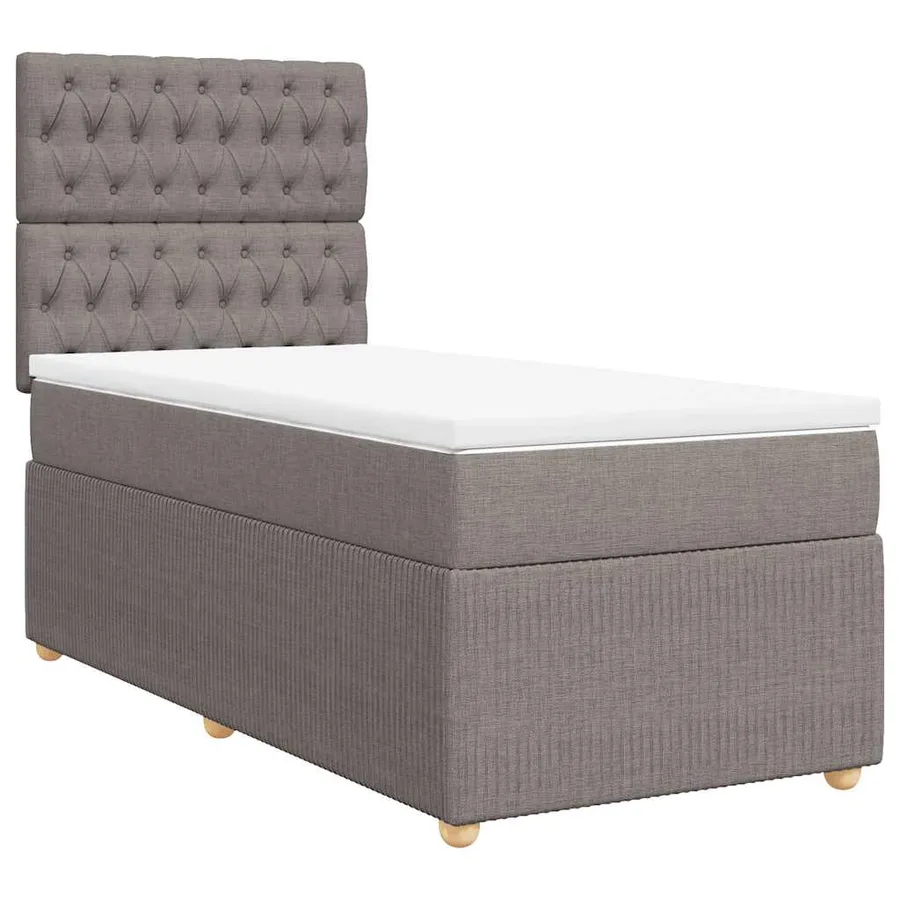 Sommier à lattes de lit avec matelas Taupe 90x200 cm Tissu - 2