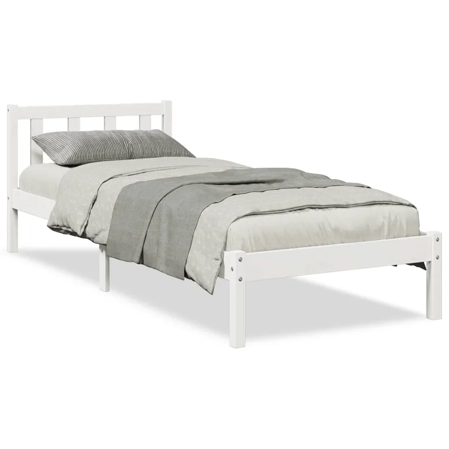 Cadre de lit extra long sans matelas 90x210 cm bois massif pin - 2
