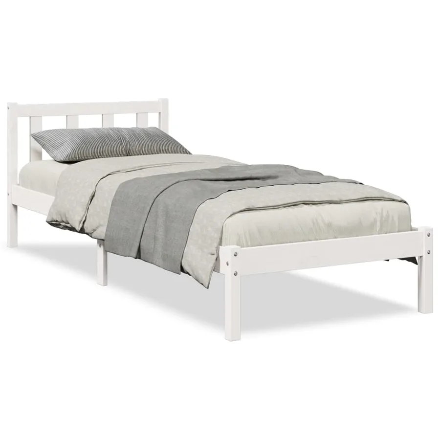 Cadre de lit extra long sans matelas 100x210 cm bois massif pin - 2
