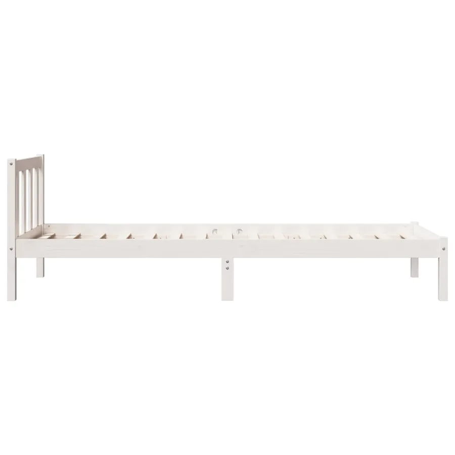 Cadre de lit extra long sans matelas 100x210 cm bois massif pin - 6