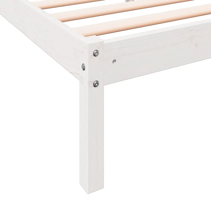 Cadre de lit extra long sans matelas 100x220 cm bois massif pin - 7