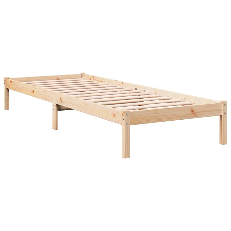 Cadre de lit extra long sans matelas 100x210 cm bois massif pin - 3