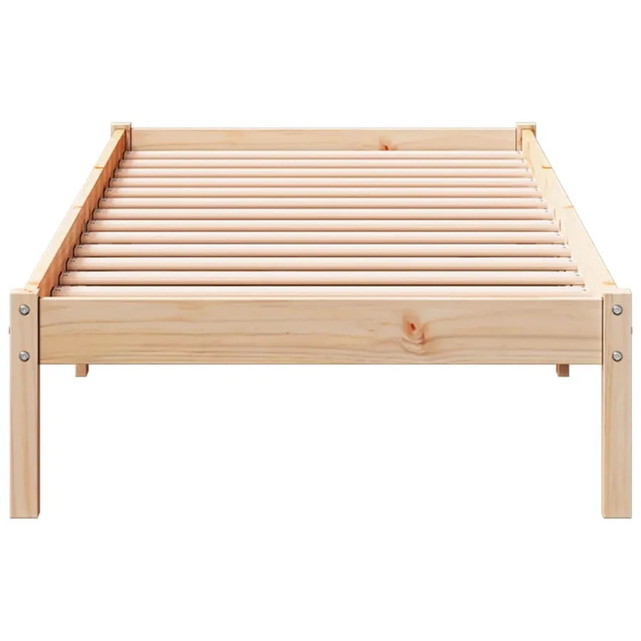Cadre de lit extra long sans matelas 100x210 cm bois massif pin - 4