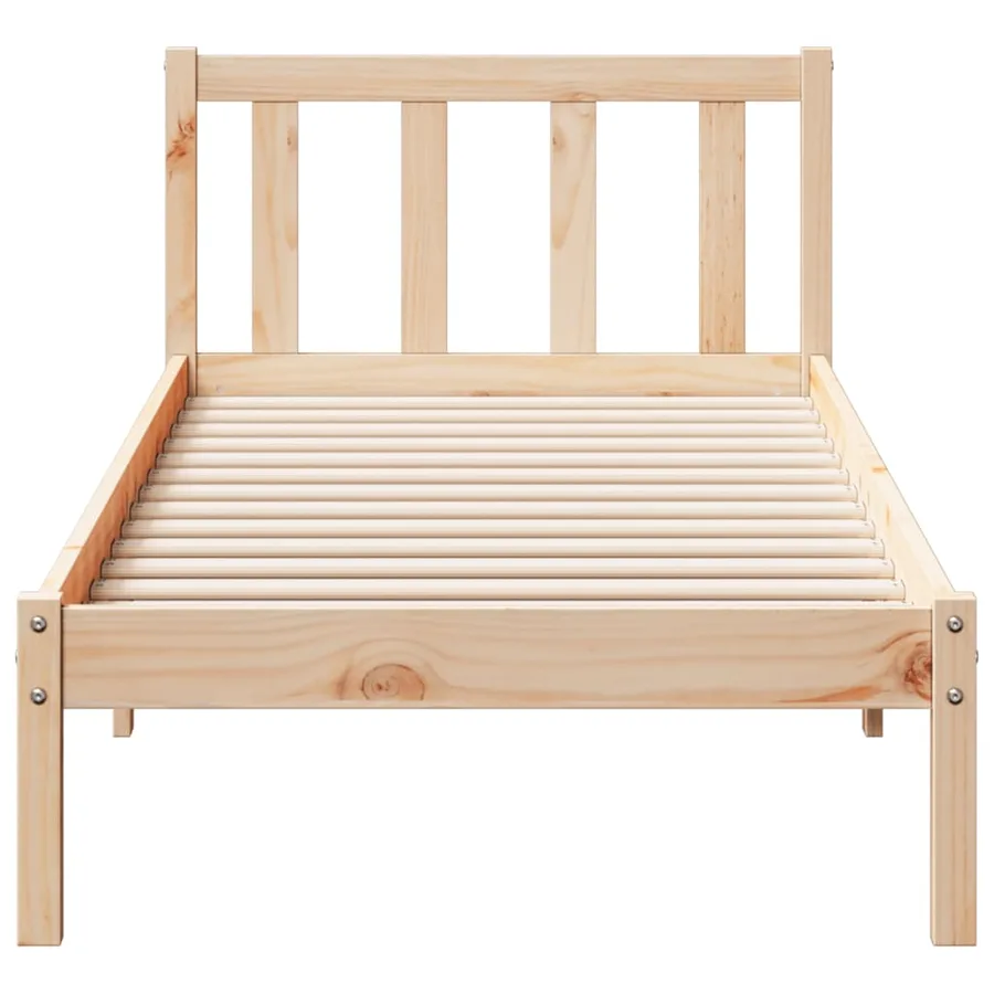 Cadre de lit extra long sans matelas 90x220 cm bois massif pin - 4