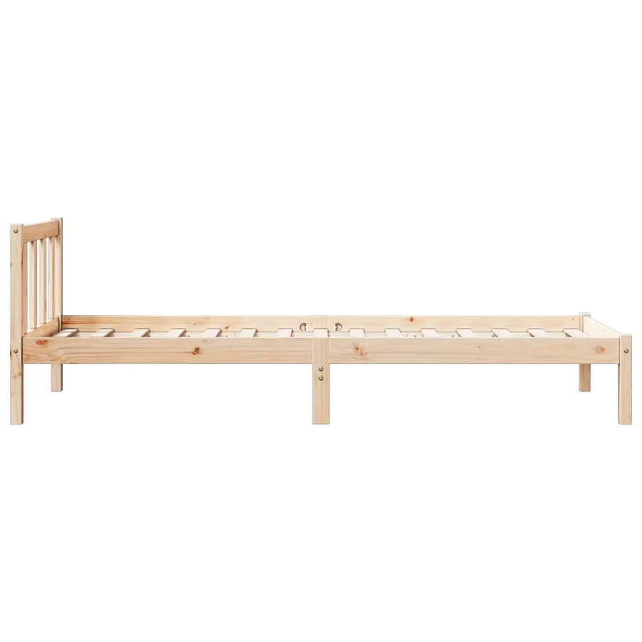 Cadre de lit extra long sans matelas 90x220 cm bois massif pin - 6