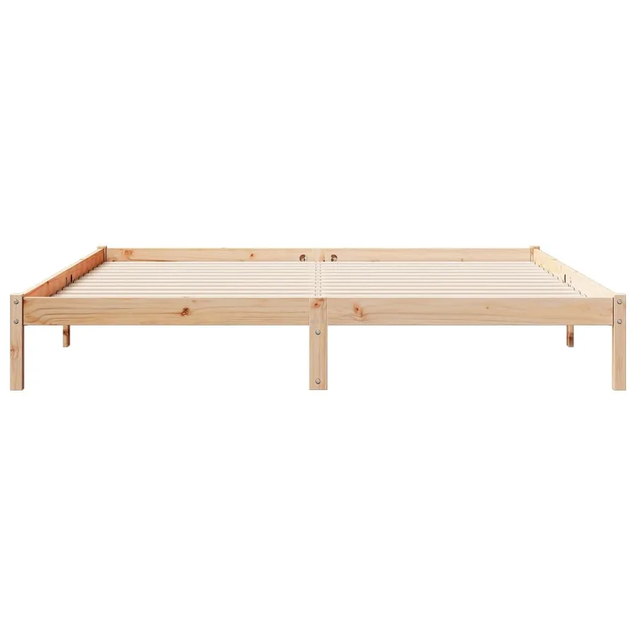 Cadre de lit extra long sans matelas 200x210 cm bois massif pin - 4