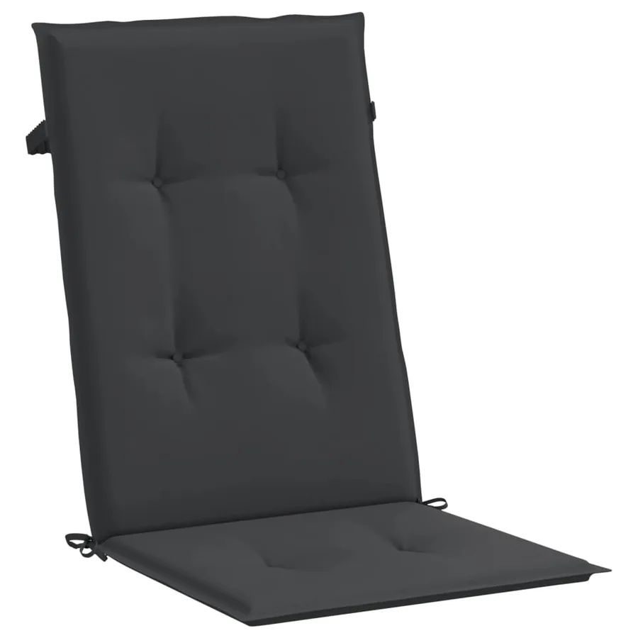 Coussins de chaise de jardin à dossier haut lot de 4 noir tissu - 5