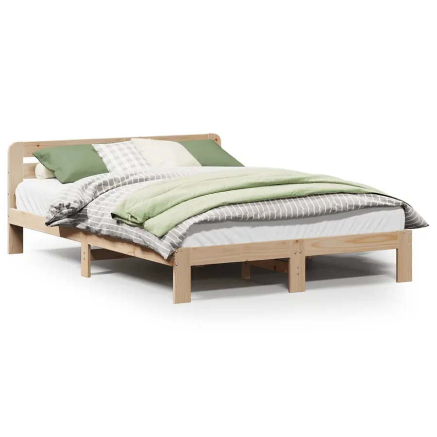 Cadre de lit sans matelas 120x190 cm bois de pin massif - 2
