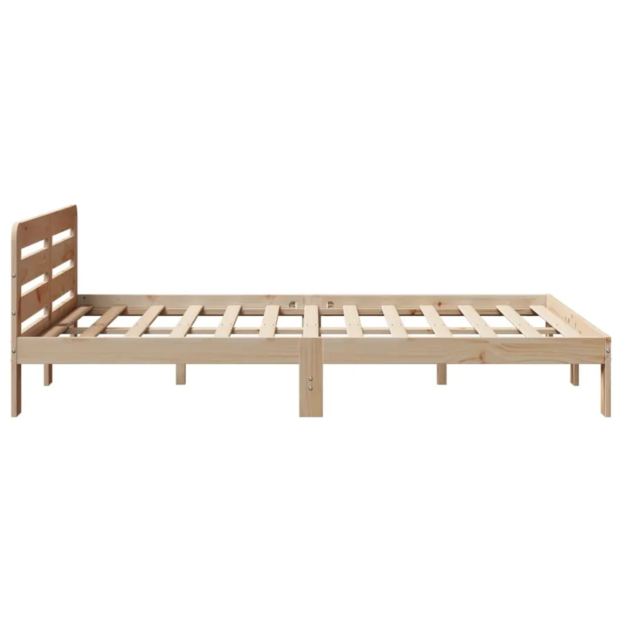 Cadre de lit sans matelas 120x190 cm bois de pin massif - 5