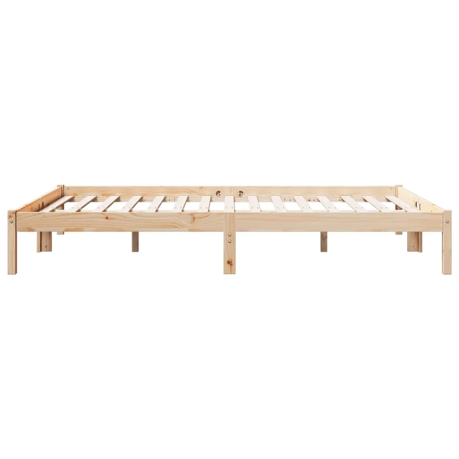 Cadre de lit extra long sans matelas 140x210 cm bois massif pin - 5