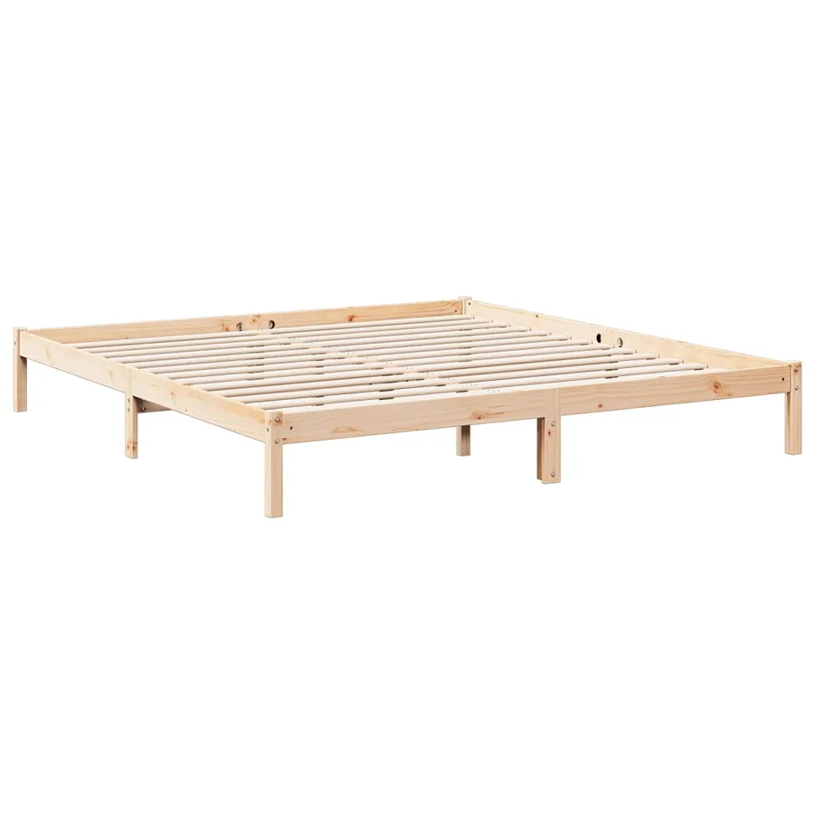Cadre de lit extra long sans matelas 180x210 cm bois massif pin - 6