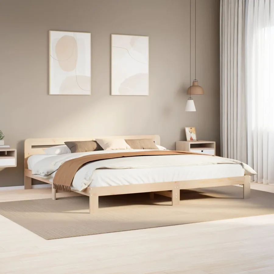 Cadre de lit sans matelas 180x200 cm bois massif de pin