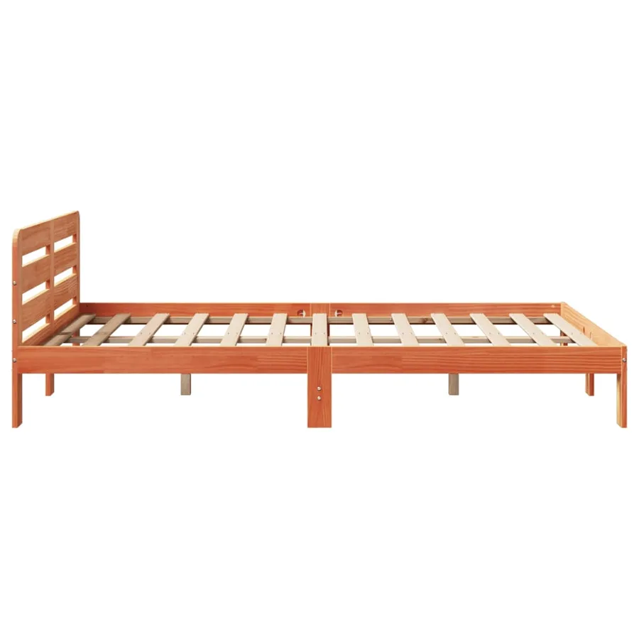 Cadre de lit sans matelas cire marron 120x190cm bois pin massif - 5